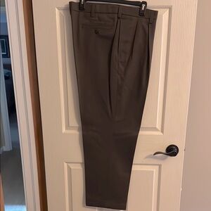 Men’s Savane Brown Dress Pants Classic Straight-Leg